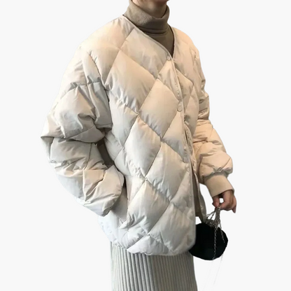 Damen Steppjacke Casual Übergangsjacke mit Knöpfen – Modischer Alltagsbegleiter