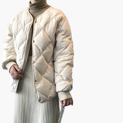 Damen Steppjacke Casual Übergangsjacke mit Knöpfen – Modischer Alltagsbegleiter