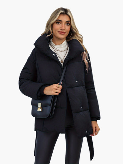 Damen Steppjacke mit Gürtel – Modische Winterjacke für Alltag und Freizeit