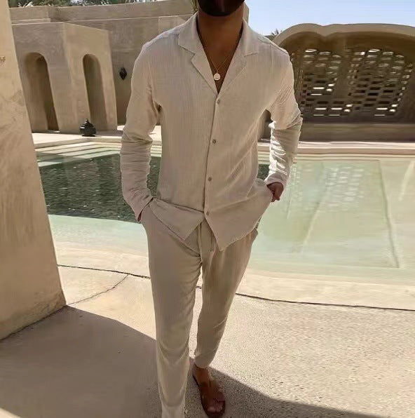 Christopher – Lässiger Herrenanzug mit Langarmhemd und Slim-Fit-Hose
