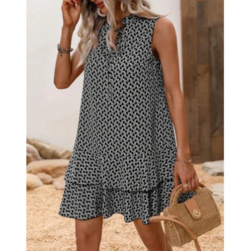 Natalie – Bohemian Ärmelloses Sommerkleid mit Blumenmuster
