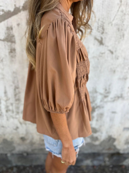 Abigail – Faltenfreies Kurzarm-T-Shirt aus hochwertigem veganen Polyester