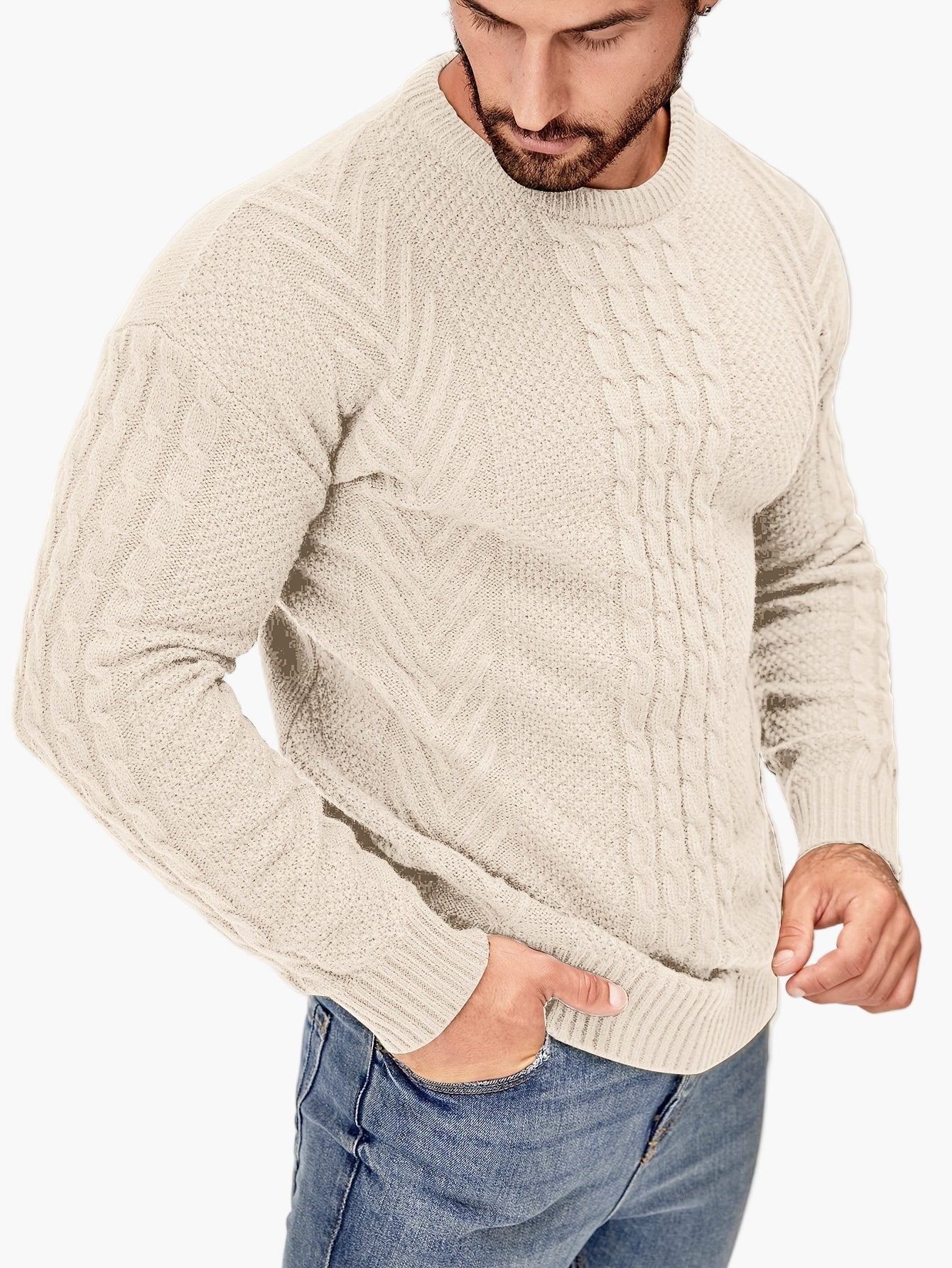 Herren Strickpullover Grobstrick Modern Casual Winterpullover
