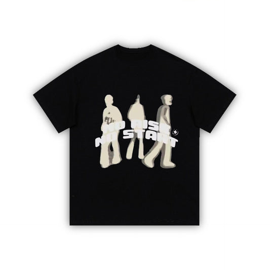 Giles – Lockeres T-Shirt mit Retro-Abstraktem Porträt