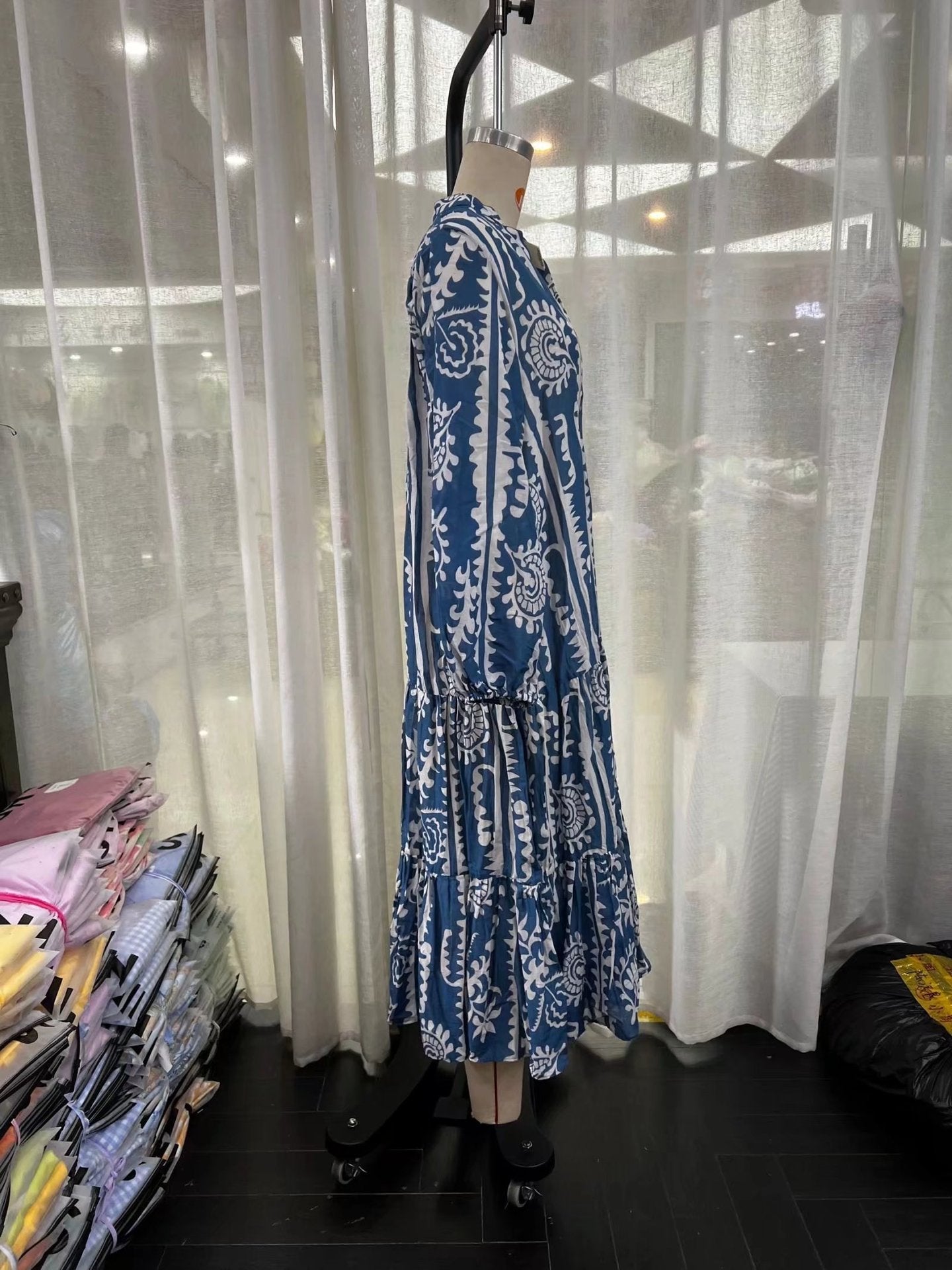 Diana – Modisches Temperament Kleid mit geschichteter Druckgestaltung