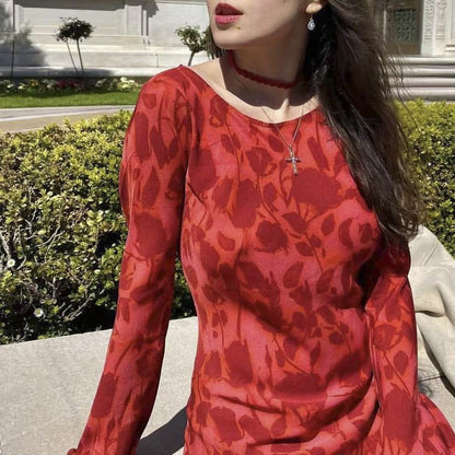 Heather – Langärmliges Chiffonkleid mit tailliertem Schnitt