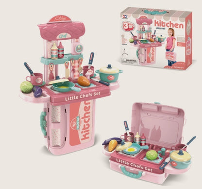 Kinder Küchen-Spielset 3-in-1 – Rollenspiel Küche für kleine Köche ab 3 Jahren