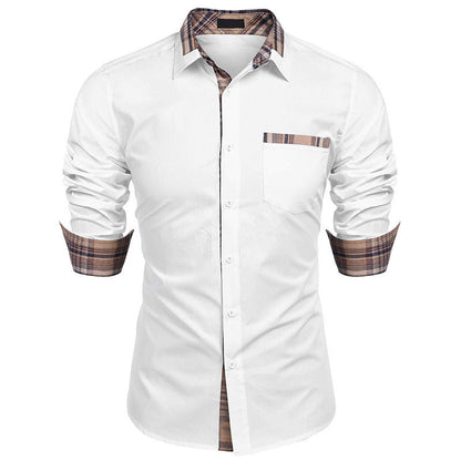 Herren Slim Fit Freizeithemd mit Karodetails – Stilvolles Langarm Business & Casual Hemd