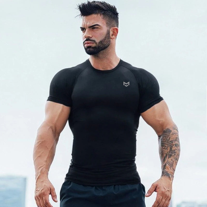 Justin – Kurzärmliges T-Shirt für das Fitnessstudio mit schnelltrocknendem Stoff