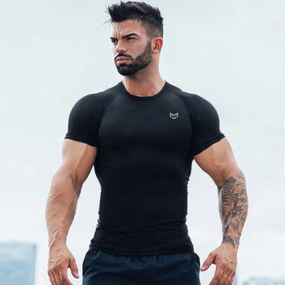 Justin – Kurzärmliges T-Shirt für das Fitnessstudio mit schnelltrocknendem Stoff