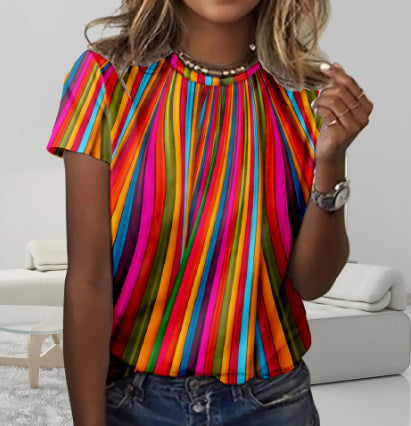 Adrian – Sommerliches Blumenmuster Rundhals-T-Shirt
