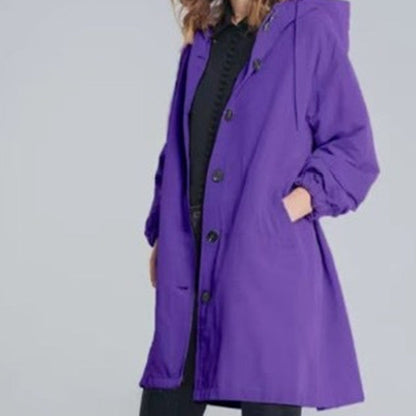 Damen Übergangsjacke mit Kapuze – Lässiger Mantel für Alltag und Freizeit