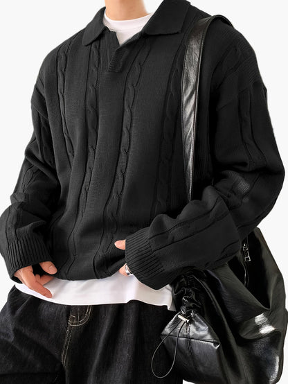 Herren Polo-Strickpullover im Casual-Stil – Ideal für Alltag und Freizeit