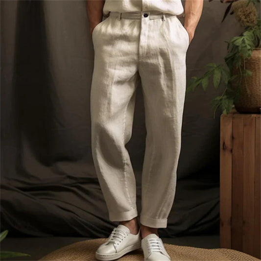 George – Leichte Herren-Leinenhose in geradem Schnitt