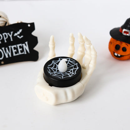 Halloween LED Deko-Skelett-Hand mit Teelicht – Stimmungsvolle Halloween Party Dekoration