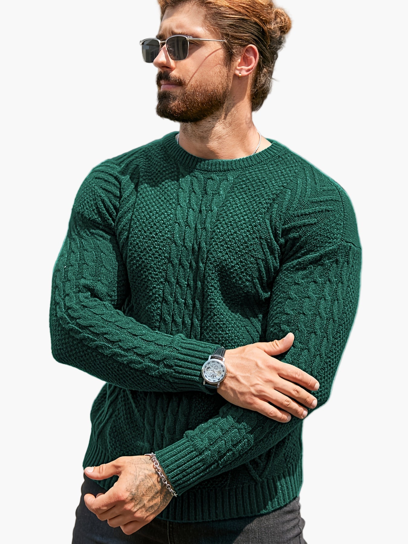 Herren Strickpullover Grobstrick Modern Casual Winterpullover