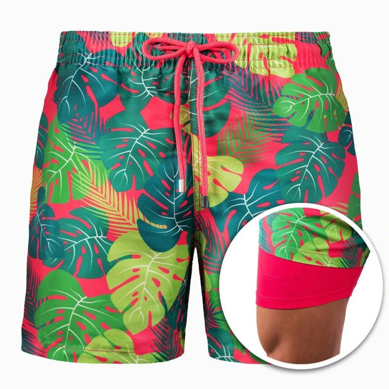 Jerry – Bedruckte Herren-Badeshorts mit doppelter Schicht für den Sommer