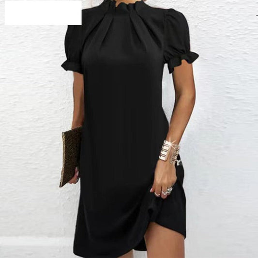 Adele – Enges Sommer-Turtleneck-Kleid in einfarbigem Strick