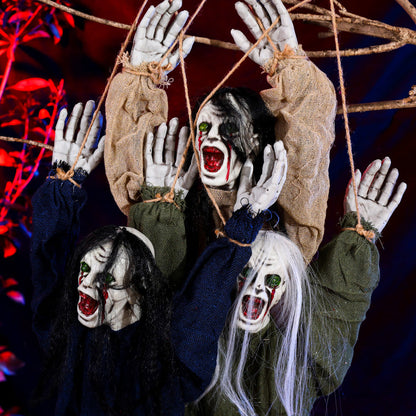 Halloween Hängende Geister Deko – Gruselige Ornament Figuren für Halloweenpartys & Spukhäuser