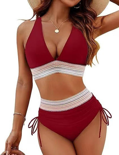 Catherine – Hoch geschnittener Damen-Bikini mit Spalt-Design