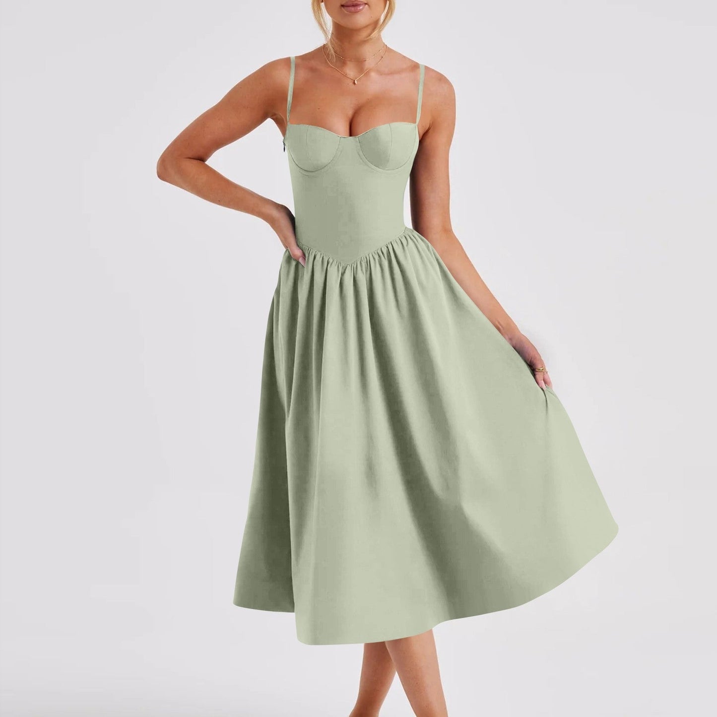 Vanessa – Französisches Retro-Langes Kleid im Hofstil