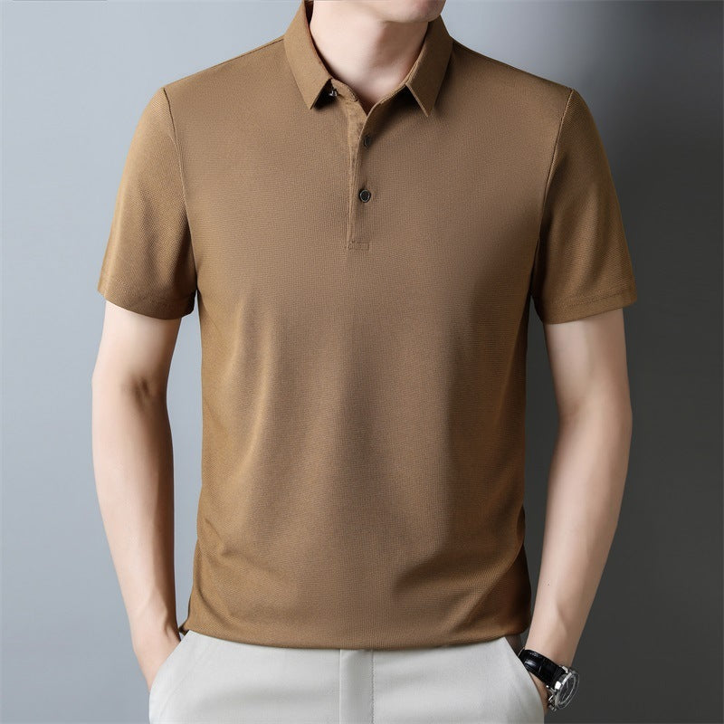 Wesley – Kurzärmliges T-Shirt aus einfarbigen Waffelstoff für Herren
