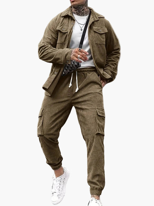 Herren Freizeit Set Zweiteiler – Sportlicher Style mit Cargo Jogginghose und Jacke, Modern & Lässig für Alltag und Streetwear