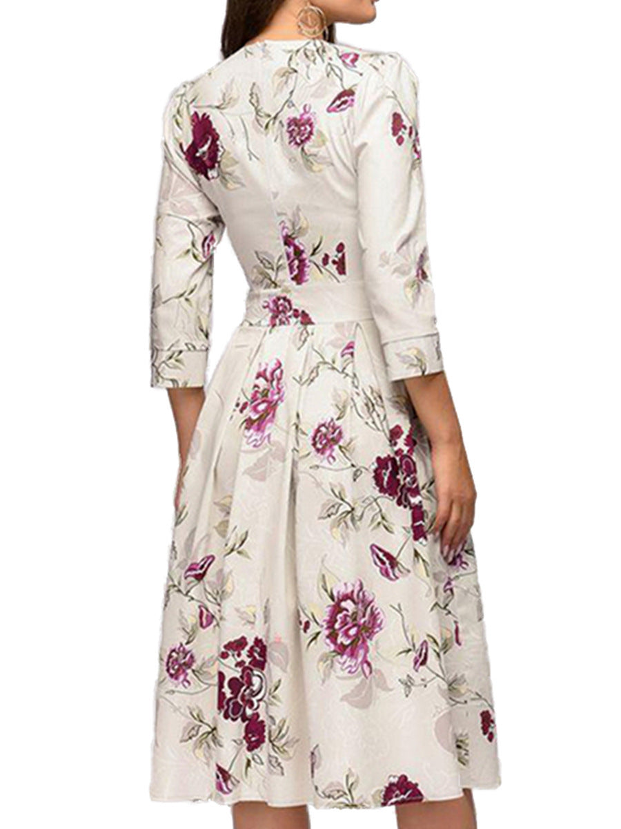 Tara – A-Linien Plissee-Kleid mit modischem Print