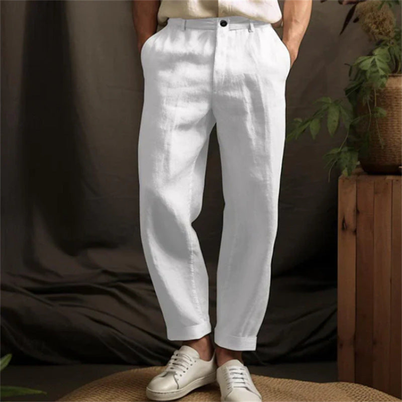 George – Leichte Herren-Leinenhose in geradem Schnitt