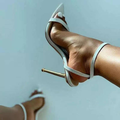Mandy – Spitz zulaufende Stiletto High Heel Sandalen für Damen im Sommer