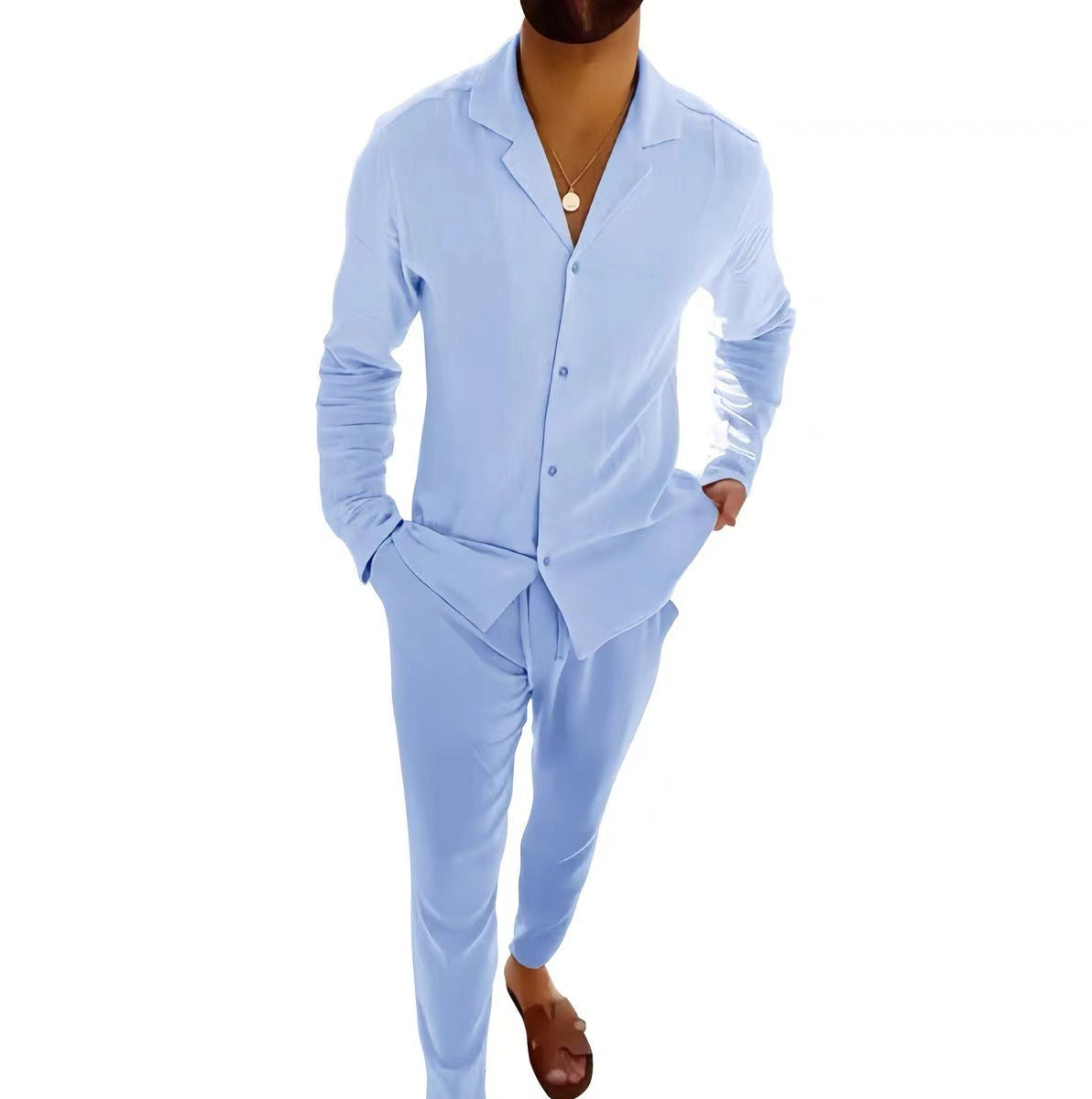 Christopher – Lässiger Herrenanzug mit Langarmhemd und Slim-Fit-Hose