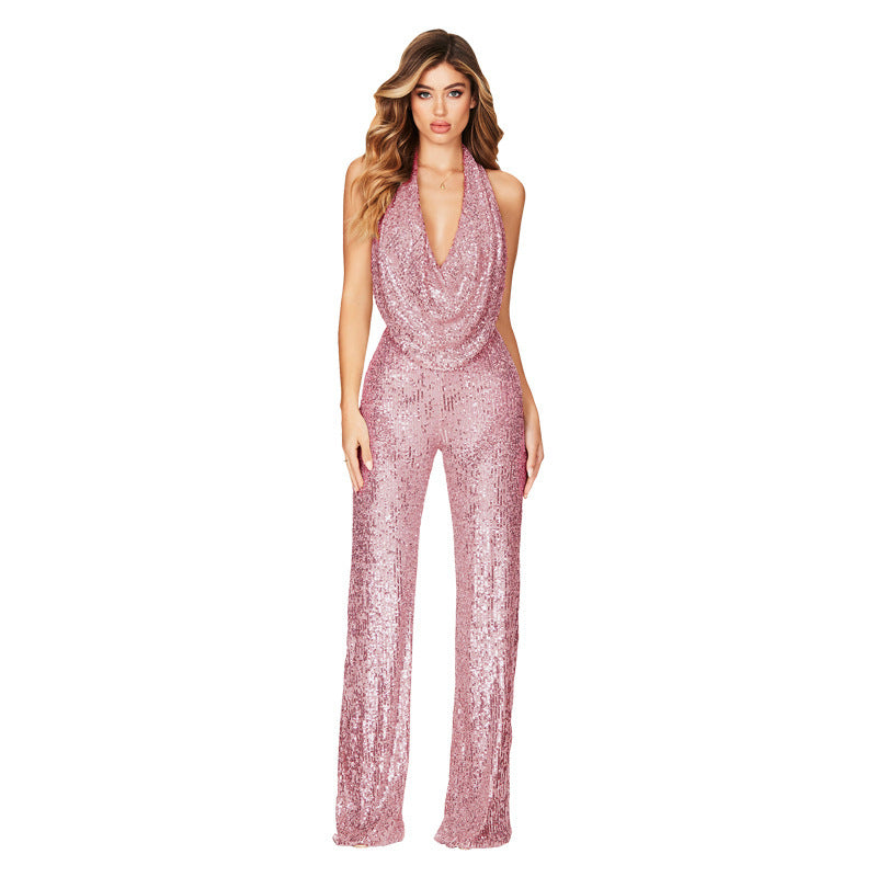 Melissa – Ärmelloser Jumpsuit mit Pailletten