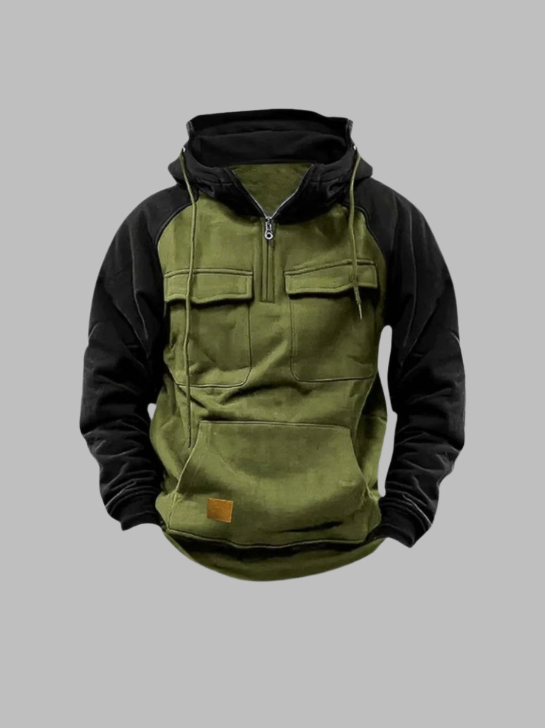 Herren Urban Outdoor Hoodie mit Brusttaschen und Viertelreißverschluss – Streetstyle & Freizeit
