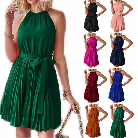Sandra – Schlichtes Trägerloses Kleid mit Faltenrock für den Sommer