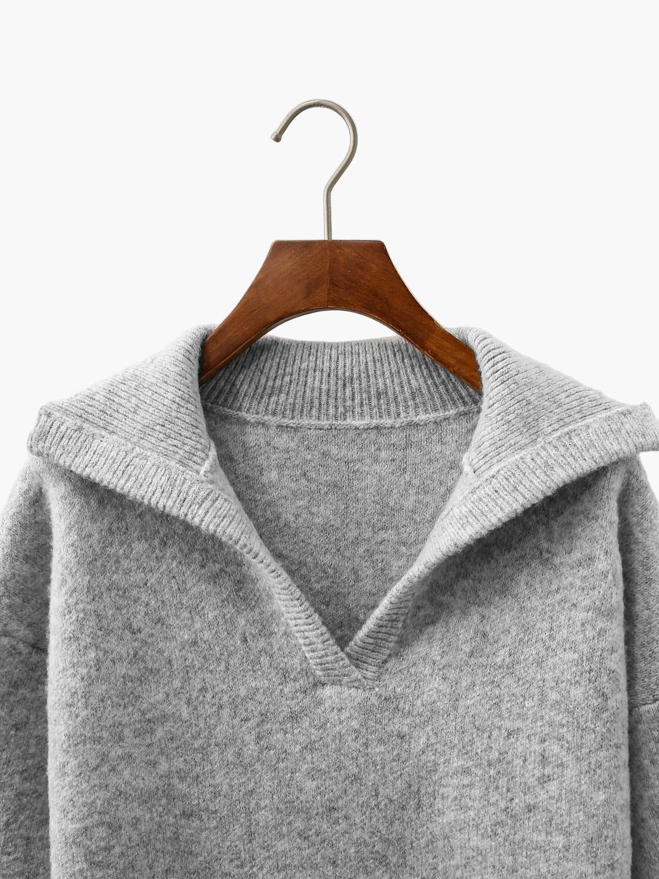 Damen Vintage Strickpullover mit V-Ausschnitt – Bequemer Herbst/Winter Freizeitpullover