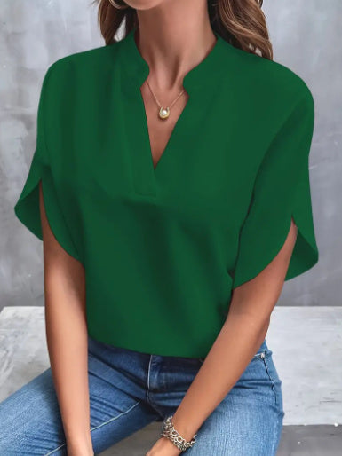 Pamela – Elegante Chiffonbluse mit V-Ausschnitt für Damen