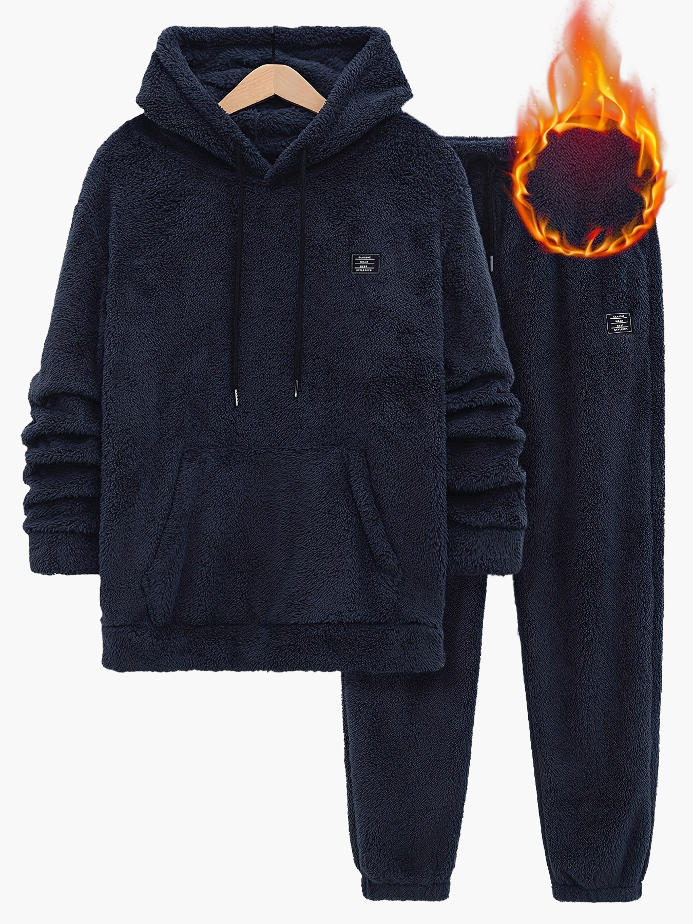 Herren Fleece Hoodie Set – Bequemer Freizeitanzug für Herbst und Winter