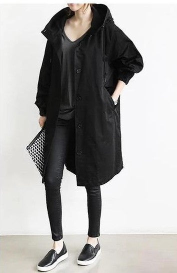 Damen Übergangsjacke mit Kapuze – Lässiger Mantel für Alltag und Freizeit