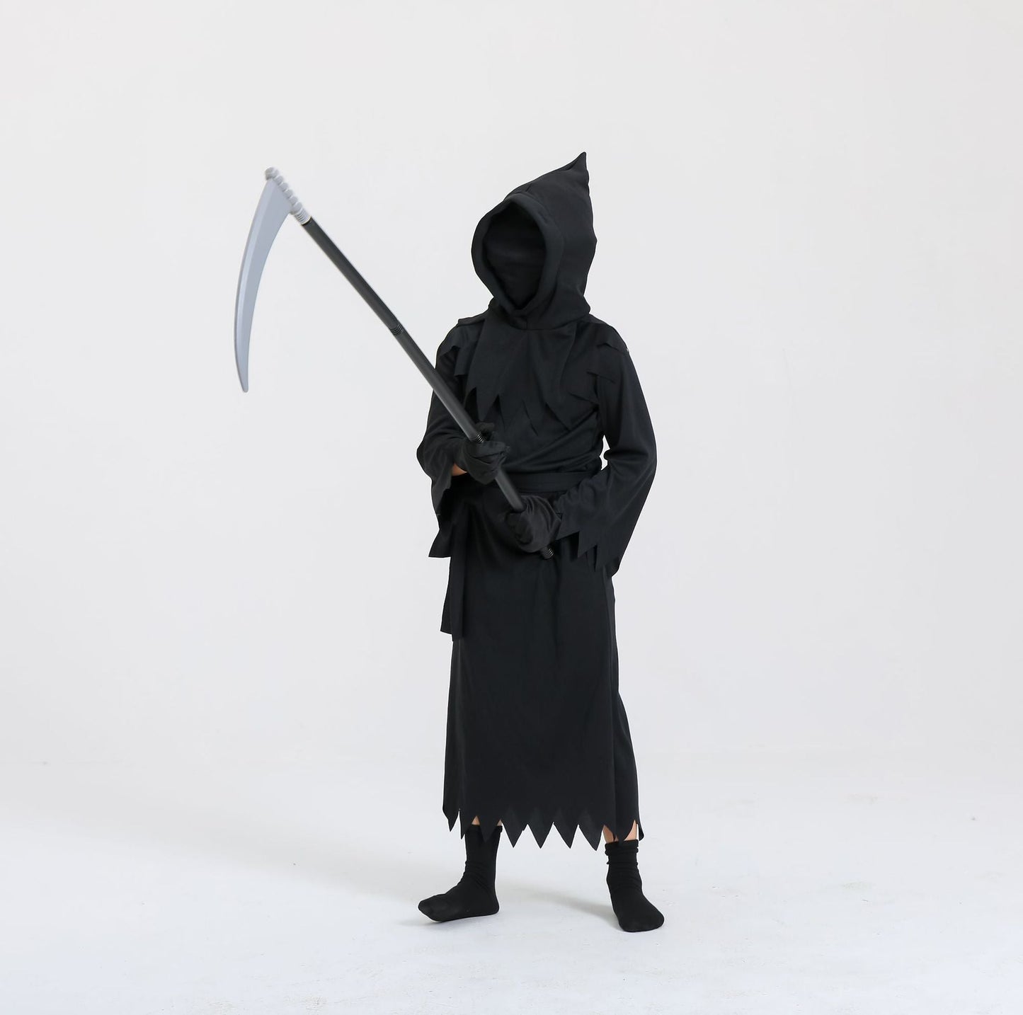 Halloween Kinder Grim Reaper Kostüm – Unisex Sensenmann Verkleidung für Halloween Party & Trick-or-Treat