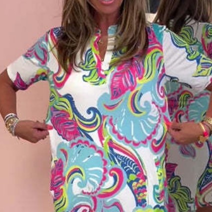 Tanya – Weites Kleid mit 3D-Druck