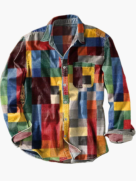 Herren Unisex Vintage Karohemd im modernen Retro-Stil – Freizeit & Alltag