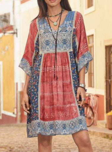 Victoria – Retro Druck Spitzenkleid