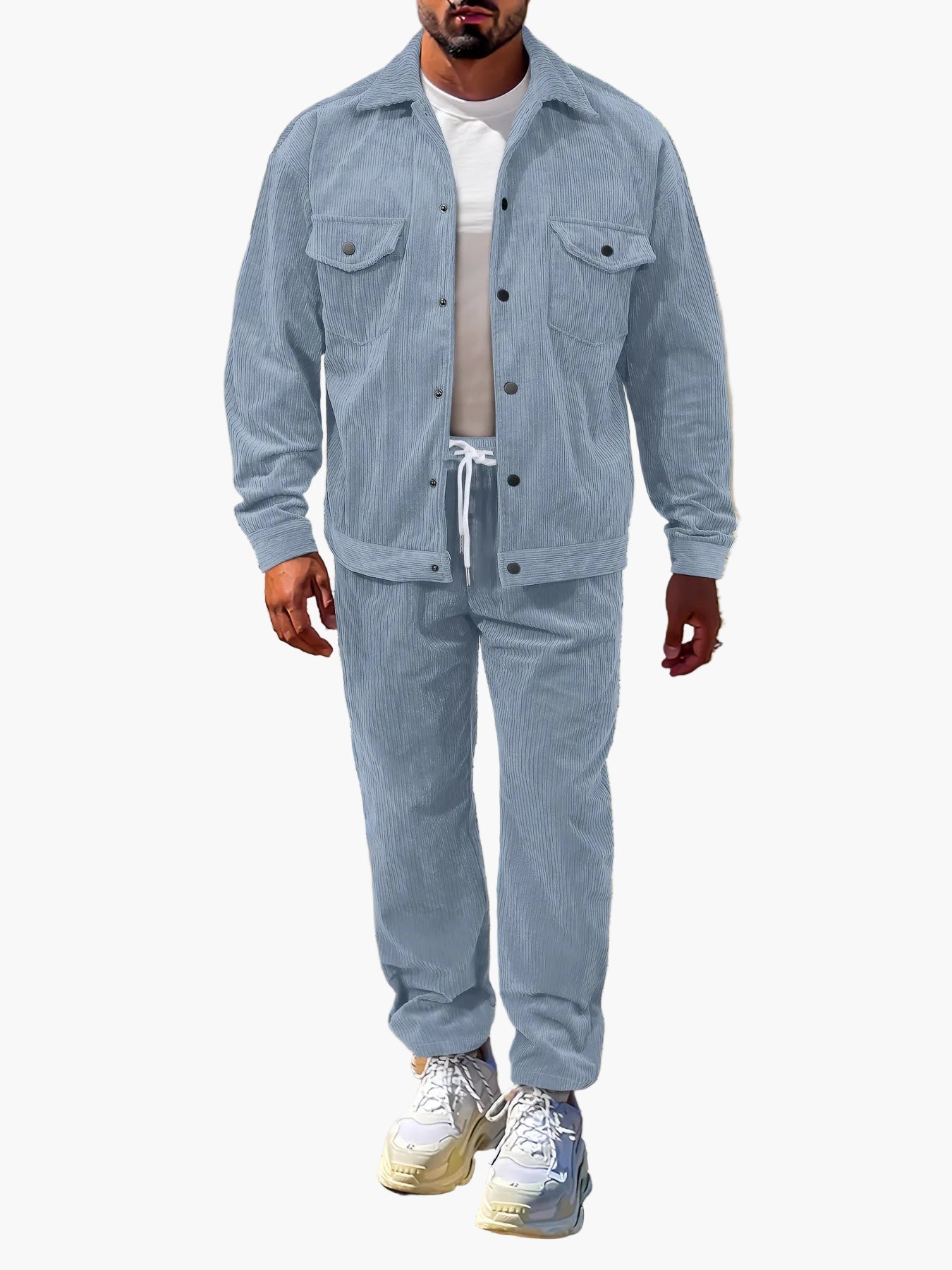 Herren Freizeit Zweiteiler Set – Modernes Outfit für Herbst und Winter, Jacke & Hose, Lässiger Stil