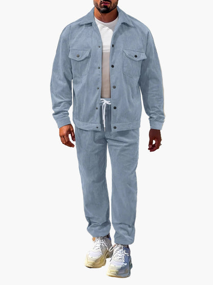 Herren Freizeit Zweiteiler Set – Modernes Outfit für Herbst und Winter, Jacke & Hose, Lässiger Stil