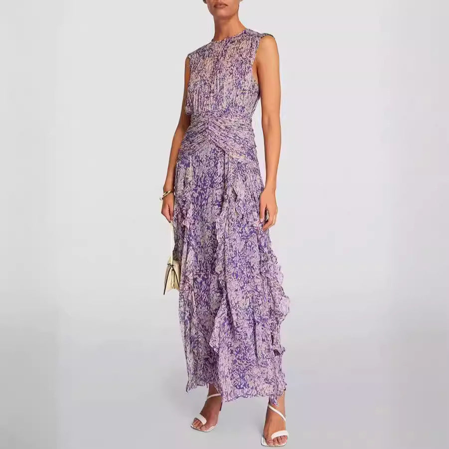 Zoe – V-Ausschnitt Chiffonkleid mit schulterfreiem Design