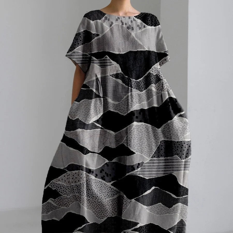 Tamara – 3D Gedrucktes Baumwollähnliches Freizeitkleid