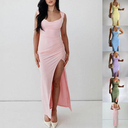 Shirley – Schmaler ärmelloses Kleid mit Rückenbindungsdesign