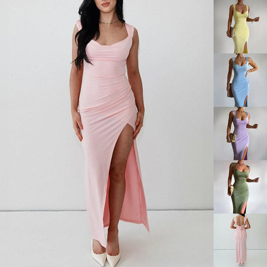 Shirley – Schmaler ärmelloses Kleid mit Rückenbindungsdesign