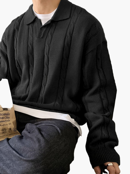 Herren Polo-Strickpullover im Casual-Stil – Ideal für Alltag und Freizeit