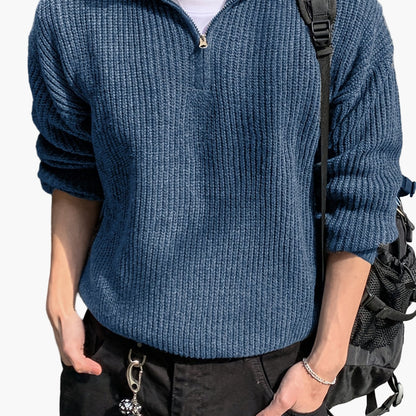 Herren Strickpullover mit Reißverschluss, Casual Style, ideal für Alltag und Freizeit